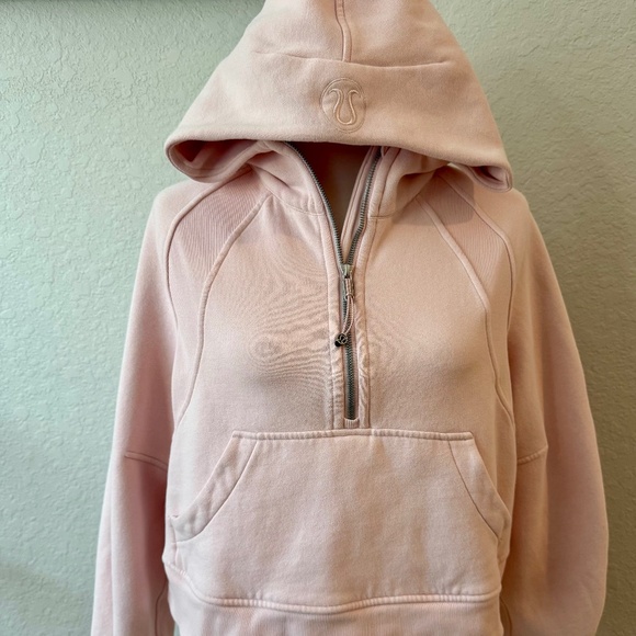 Lululemon Scuba Oversized 1/2 Zip Hoodie Light Pink W3DM4S Size XS/S - Picture 2 of 8